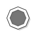 Empty hexagon picture frame template set,