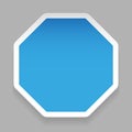 Empty hexagon sticker blue