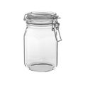 Hexagonal glass jar Royalty Free Stock Photo