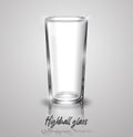 Empty highball glass.