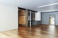 Empty Highrise apartment with column accent interior Royalty Free Stock Photo