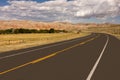 Empty highway in desert Royalty Free Stock Photo