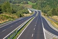 Empty highway between forests in the landscape