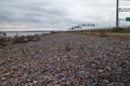 Empty highway granite road and beautiful dramatic cloudy sky Royalty Free Stock Photo