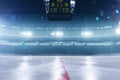 Empty hockey arena in 3d render. Royalty Free Stock Photo