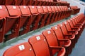 Empty hockey arena seats waiting for spectators