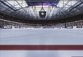 Empty Hockey stadium with evening sky