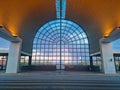 Empty Hoeje Taastrup at evening time. Modern impressive architecture and light design Royalty Free Stock Photo