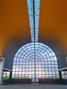 Empty Hoeje Taastrup at evening time. Modern impressive architecture and light design Royalty Free Stock Photo
