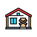 empty home left behind color icon vector illustration Royalty Free Stock Photo