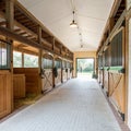 Empty horse stable interior