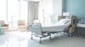 Empty Hospital Bed In A Quiet Room. Generative AI