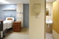 Empty hospital room and a bathroom at a hospital in Missouri Royalty Free Stock Photo