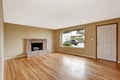 Empty house interior. Living room with fireplace Royalty Free Stock Photo