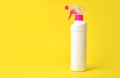 Empty household chemicals spray bottle, copy space Royalty Free Stock Photo