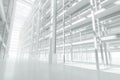 empty huge distribution warehouse with high shelves and pallet, Modern high rack warehouse Royalty Free Stock Photo