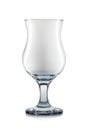 Empty hurricane cocktail glass on white Royalty Free Stock Photo