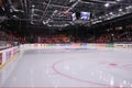 empty ice arena before the world cup match between hockey teams of the romania and ukraine division i group b april ds druzhba in Royalty Free Stock Photo