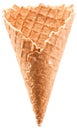 Empty ice-cream cone on a white background. Royalty Free Stock Photo