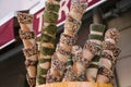 Empty ice cream cones on a street food market. Istanbul, Turkey Royalty Free Stock Photo