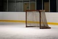 Empty ice hockey net Royalty Free Stock Photo