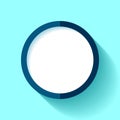 Empty icon in flat style, button on blue background. Business object. Vector design element for you project Royalty Free Stock Photo