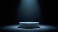 An empty, illuminated pedestal stage Royalty Free Stock Photo