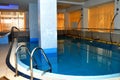Empty indoor pool, no clients