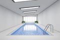 Empty Indoor Swimming Pool Interior. 3d Rendering