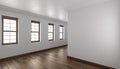 Empty Indoors with Parquet Floor and Wooden Windows