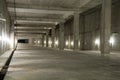 Empty industrial garage room interior with concrete Royalty Free Stock Photo