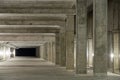 Empty industrial garage room interior with concrete Royalty Free Stock Photo