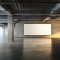 Empty industrial space with blank wall on concrete background. Minimalist design concept Royalty Free Stock Photo