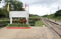 Empty infoboard on the train station Thailand Royalty Free Stock Photo