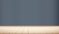 Empty interior background with grey wall and wood floor in 3d rendering Royalty Free Stock Photo