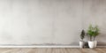 Empty Interior background of room with white gray stucco or concrete wall and natural wood paneling Royalty Free Stock Photo