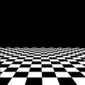 Empty interior with checkered marble floor vector