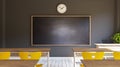 Empty interior of classic school classrooms with black chalk 3D rendering Royalty Free Stock Photo