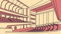 The empty interior of a large, classic theater hall vector design Generative AI Royalty Free Stock Photo