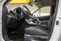 empty interior of modern premium car. black interior, drivers seat