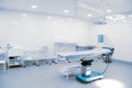 Empty interior operating room and modern equipment in hospital. Medical device for surgeon surgical emergency patient in