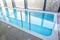 Empty interior swimming pool with relaxation area. Royalty Free Stock Photo