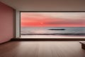 empty interior with window and sea viewempty interior with window and sea viewbeautiful view of the sea Royalty Free Stock Photo