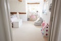 Empty Interior Of Young Girls Bedroom With Desk And Storage Royalty Free Stock Photo