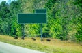 Empty interstate road sign on the right side of the road Royalty Free Stock Photo