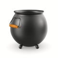 Empty iron cauldron on white background. Isolated 3D illustration Royalty Free Stock Photo