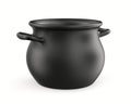 Empty iron cauldron on white background. Isolated 3D illustration Royalty Free Stock Photo