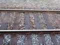 Empty iron rail for train