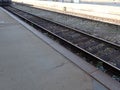 Empty iron rail for train