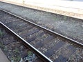 Empty iron rail for train